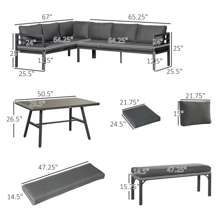6 - Person Outdoor Seating Group with Cushions