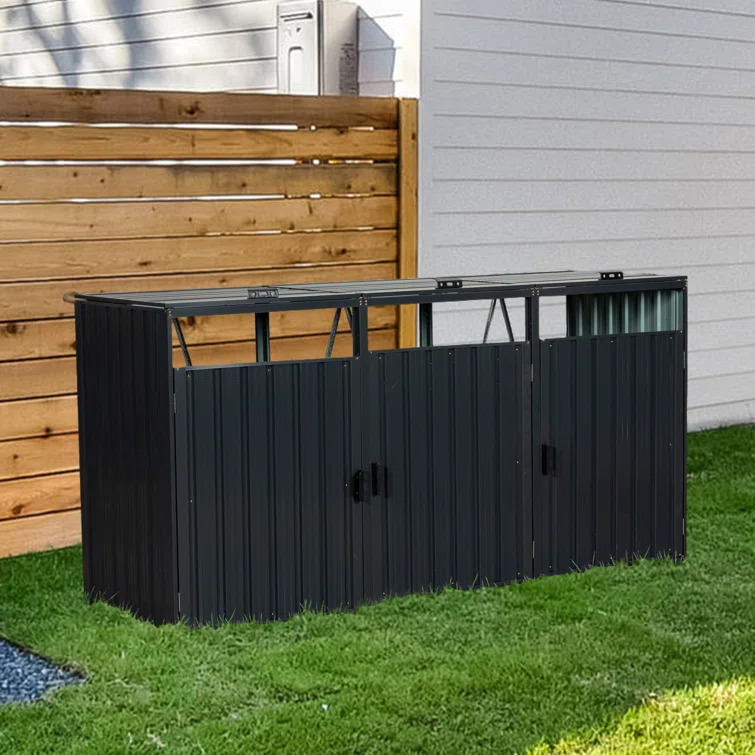 8 ft. W x 3 ft. D Stainless Steel Horizontal Garage Shed