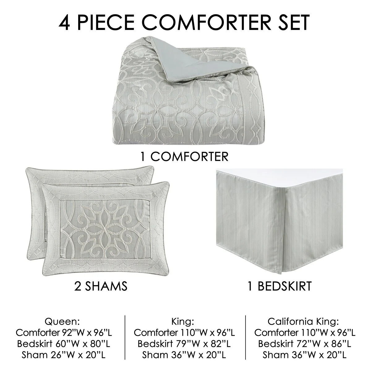 Five Queens Court Nouveau 4-piece Comforter Set