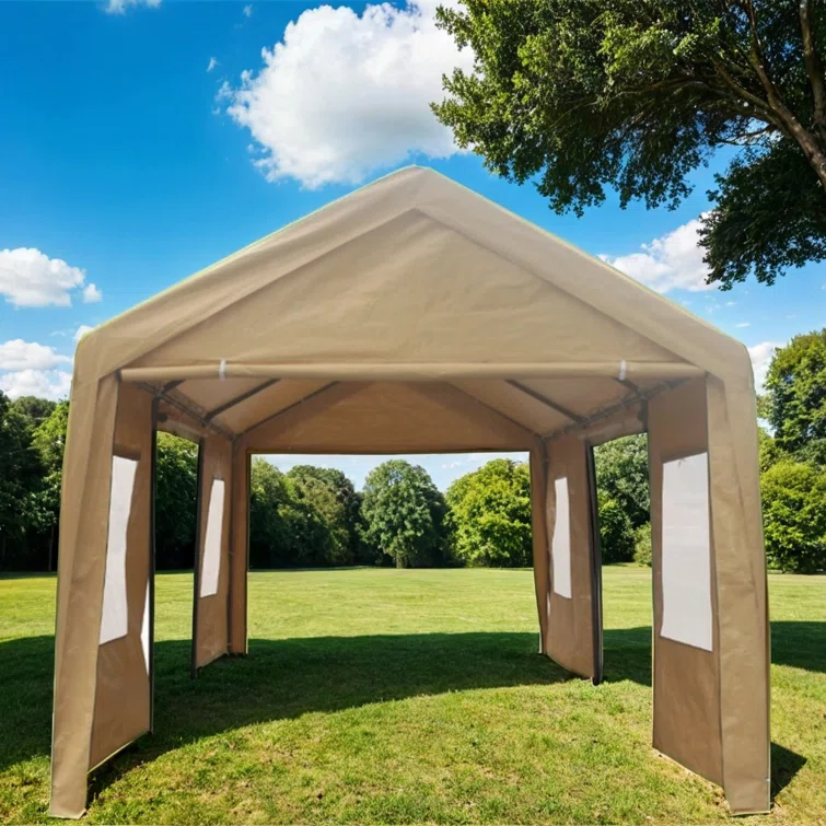 12 ft. W x 20 ft. D Polypropylene and Iron Garage Shed