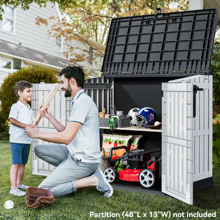 Edrosie 4.15 Ft. W x 2.4 Ft. D Resin Horizontal Storage Shed