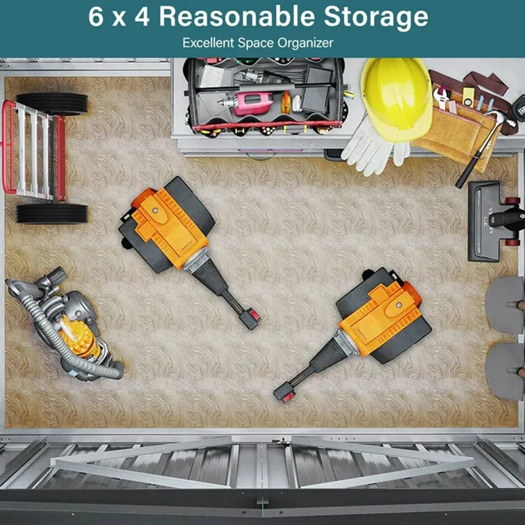 Outdoor Storage Shed 6FT X 4FT, Tool Shed Storage House with Door, Metal Sheds Outdoor Storage