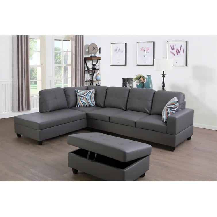 Betson 3 - Piece Faux Leather Sectional