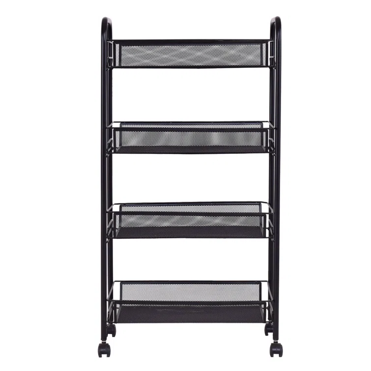 Elizabetha 17.5'' W Steel Shelving Unit with Wheels