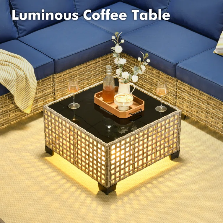 Tommy Outdoor Wicker 5 Person Seating Group With Cushions And Ottomans