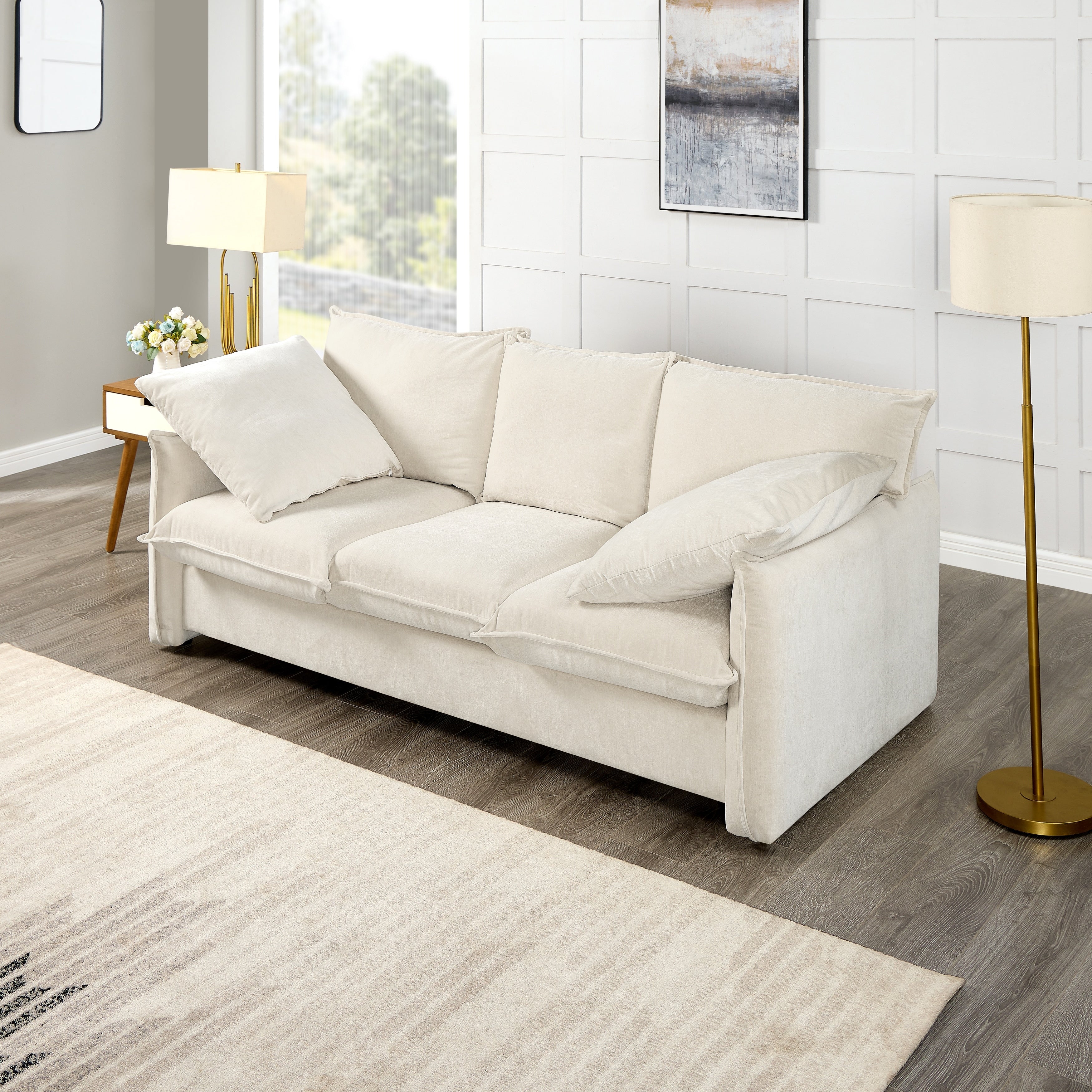 Mid-century Sofa 3 Seater Cozy Couch for Living room Apartment Lounge Bedroom