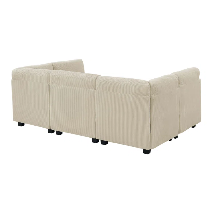 6 - Piece Corduroy Sectional