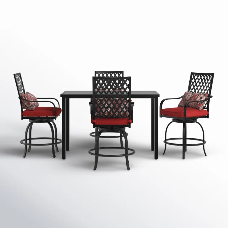 Alyne 4 - Person Rectangular Outdoor Dining Set with Cushions