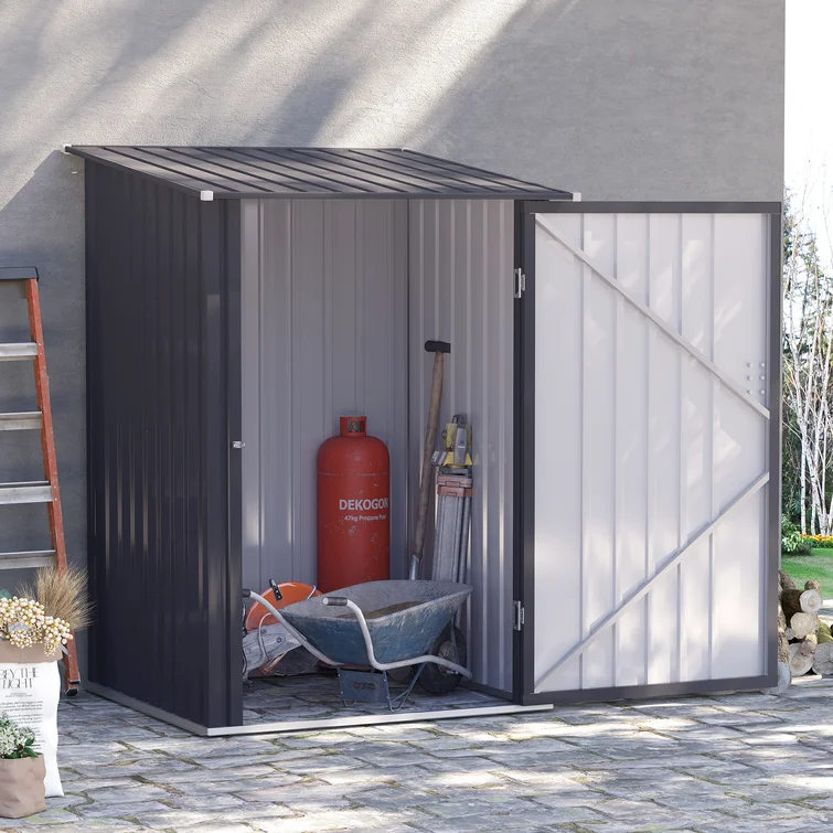 3 ft. 3 in. W x 3 ft. 4 in. D Galvanized Steel Lean-To Tool Shed