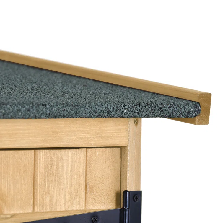 Outdoor Storage Cabinet, Wood Garden Shed, Lockable Doors & Asphalt Roof, 3-tier Shelves