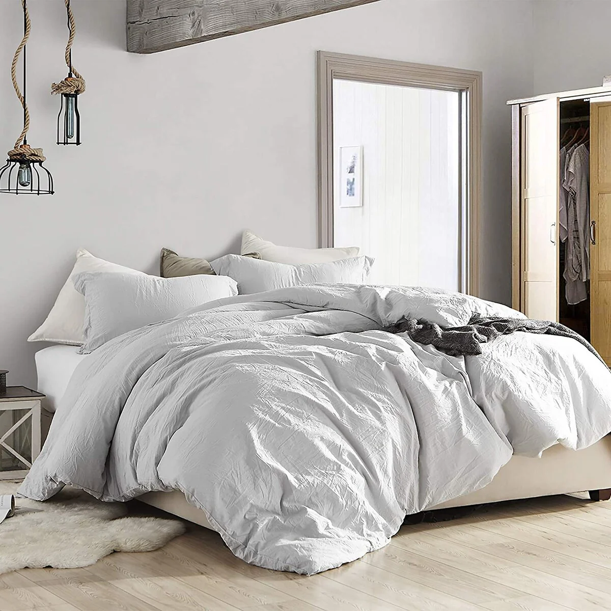 Natural Loft Oversized Comforter Set - Glacier Gray