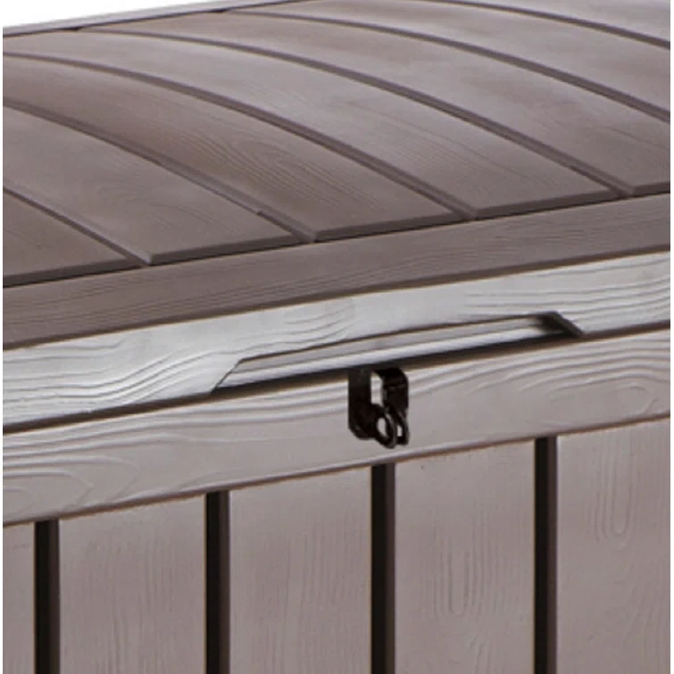 Keter Glenwood 101 Gallon Durable Resin Outdoor Storage and Organization Deck Box For Patio Furniture and Supplies, Brown
