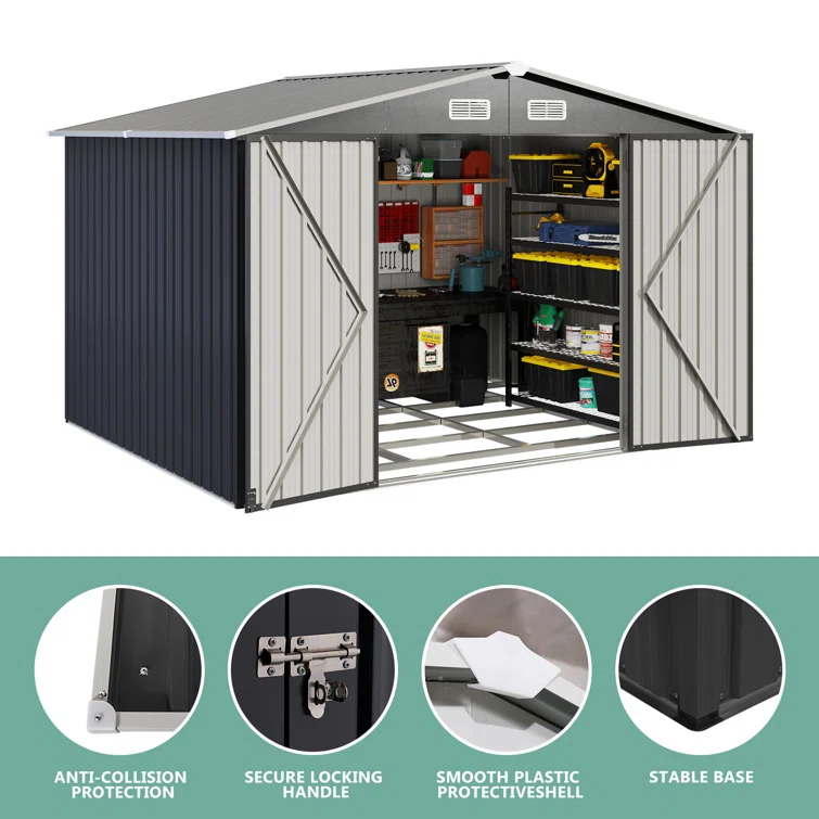 10 ft. W x 8 ft. D Storage Shed