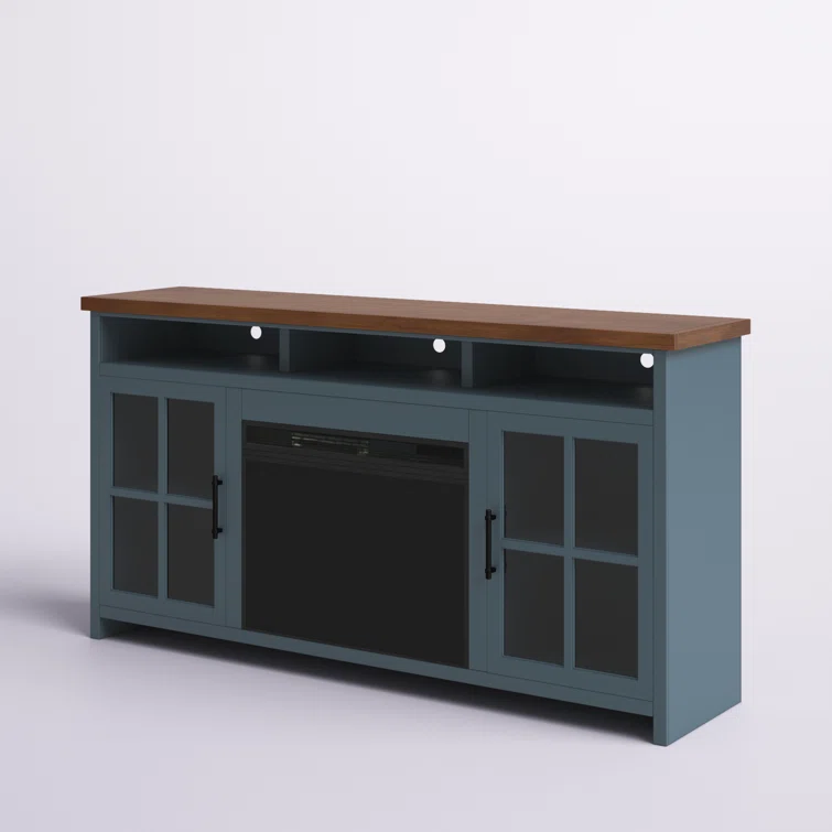 Brixham 74 inch Fireplace TV Stand Console for TVs up to 85 inches, Two-Tone Finish