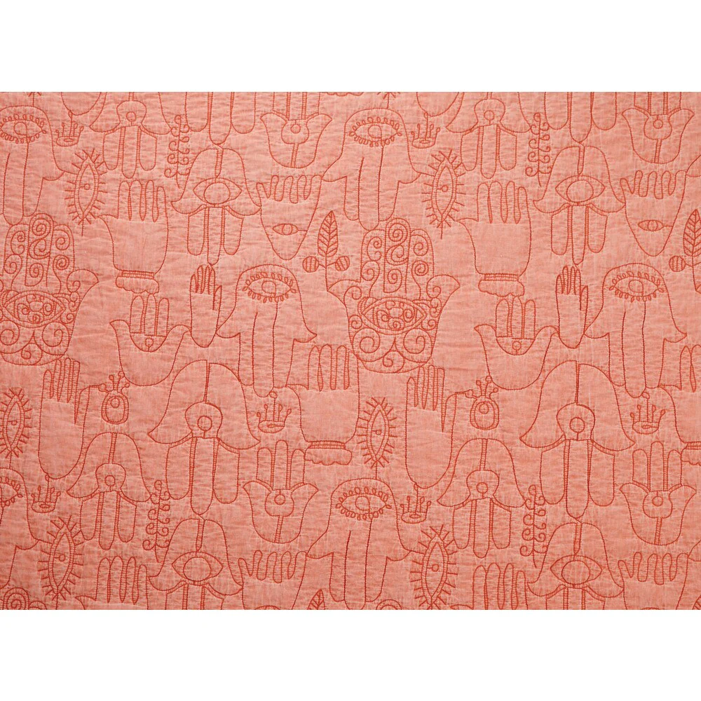 Hamsa Terracotta 3-Piece Quilt Set by Jungalow