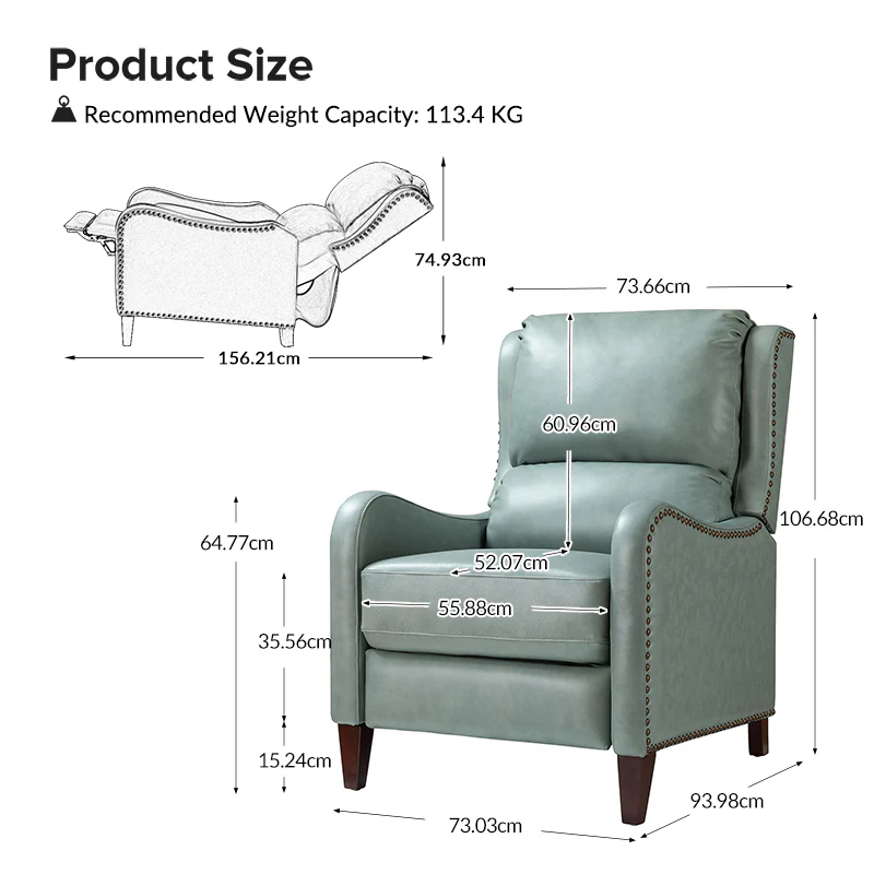 Deliat Genuine Leather Rocker Recliner