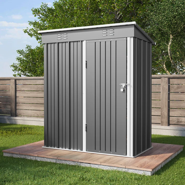 5 ft. W x 3 ft. D Metal Vertical Storage Shed