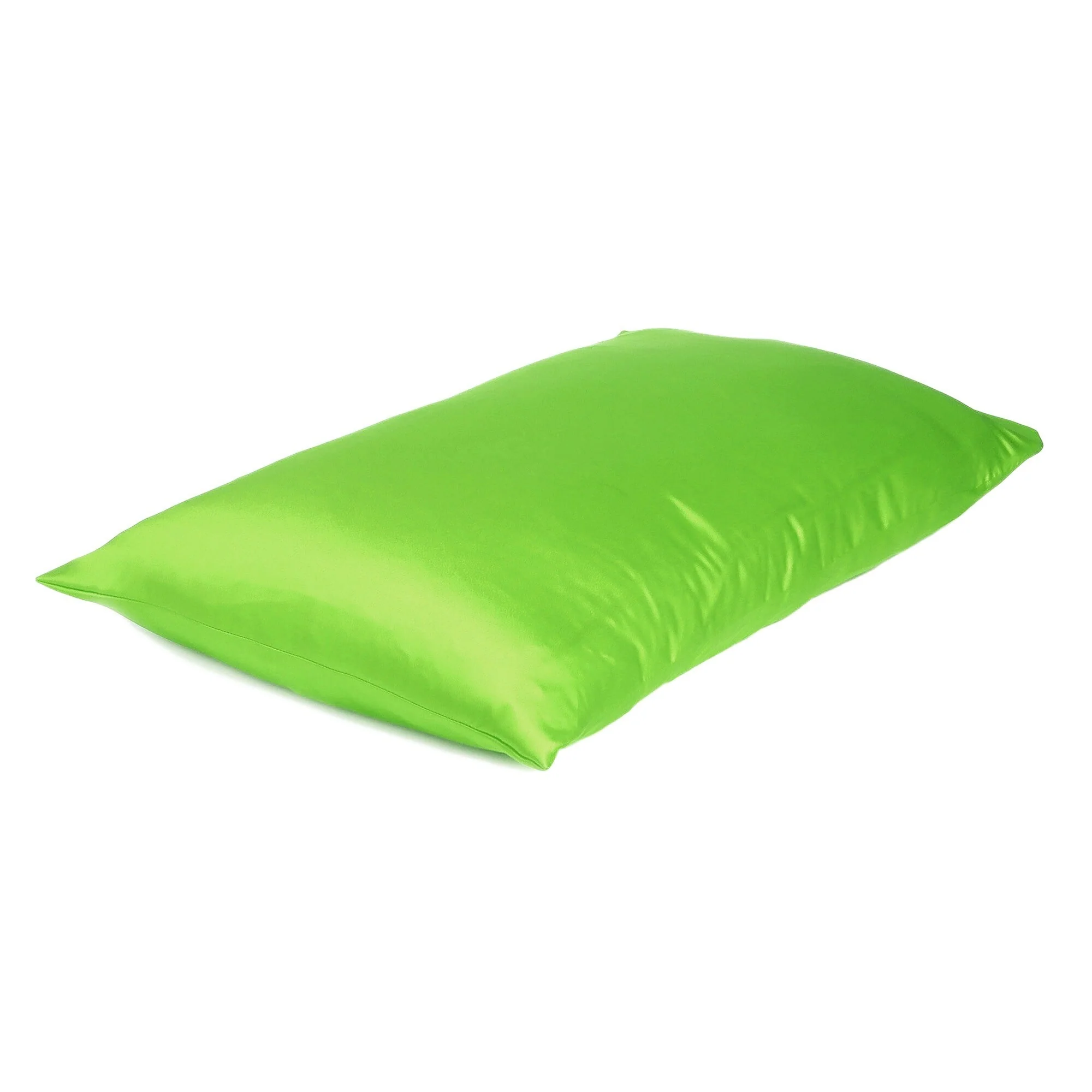 HomeRoots Bright Green Dreamy Set Of 2 Silky Satin King Pillowcases