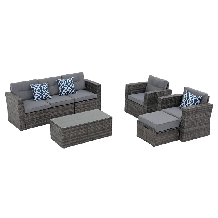 6 - Person Outdoor Seating Group with Cushions