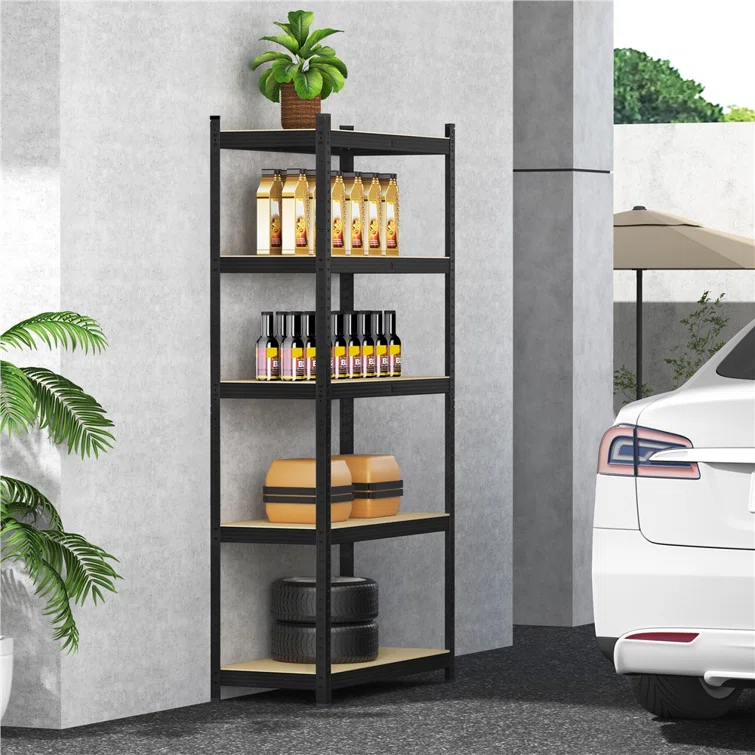 Lundys 71" H x 35.5" W x 16" D 5-Tier Adjustable Metal MDF Storage Rack Shelves Boltless Shelving