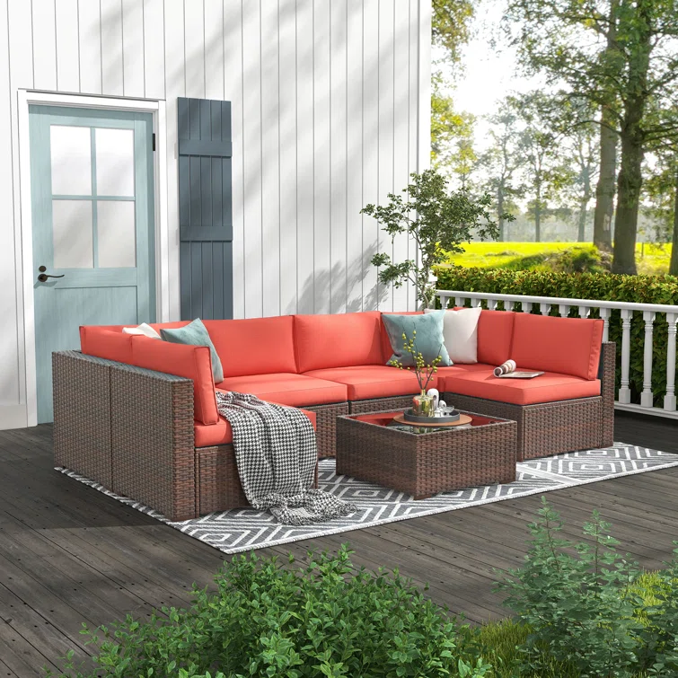 Algarin 6 - Person Outdoor Seating Group with Cushions