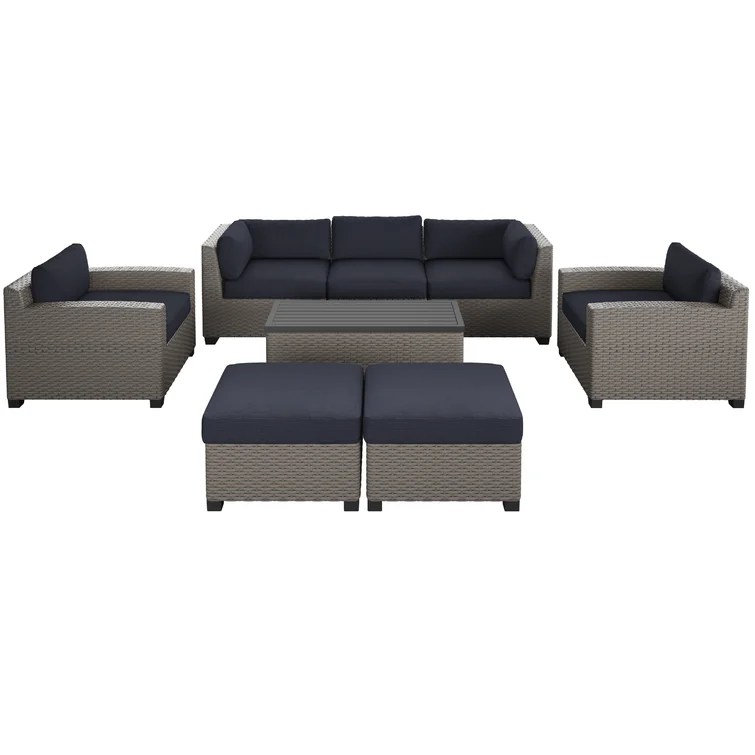 Amjad 8 Piece Outdoor Sectional Seating Group with Cushions