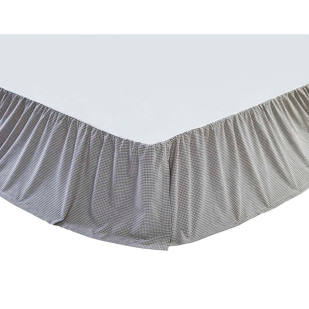 Blue Primitive Bedding VHC Liberty Stars Bed Skirt Cotton Check Gathered