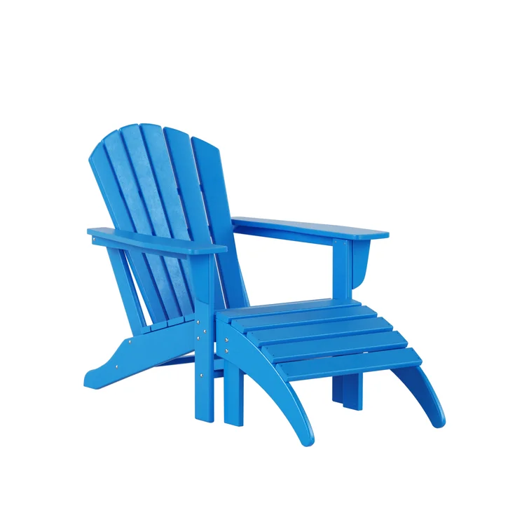 Shaunna Resin Adirondack Chair with Ottoman