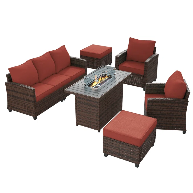 Rikuto 5 - Person Outdoor Seating Group with Cushions