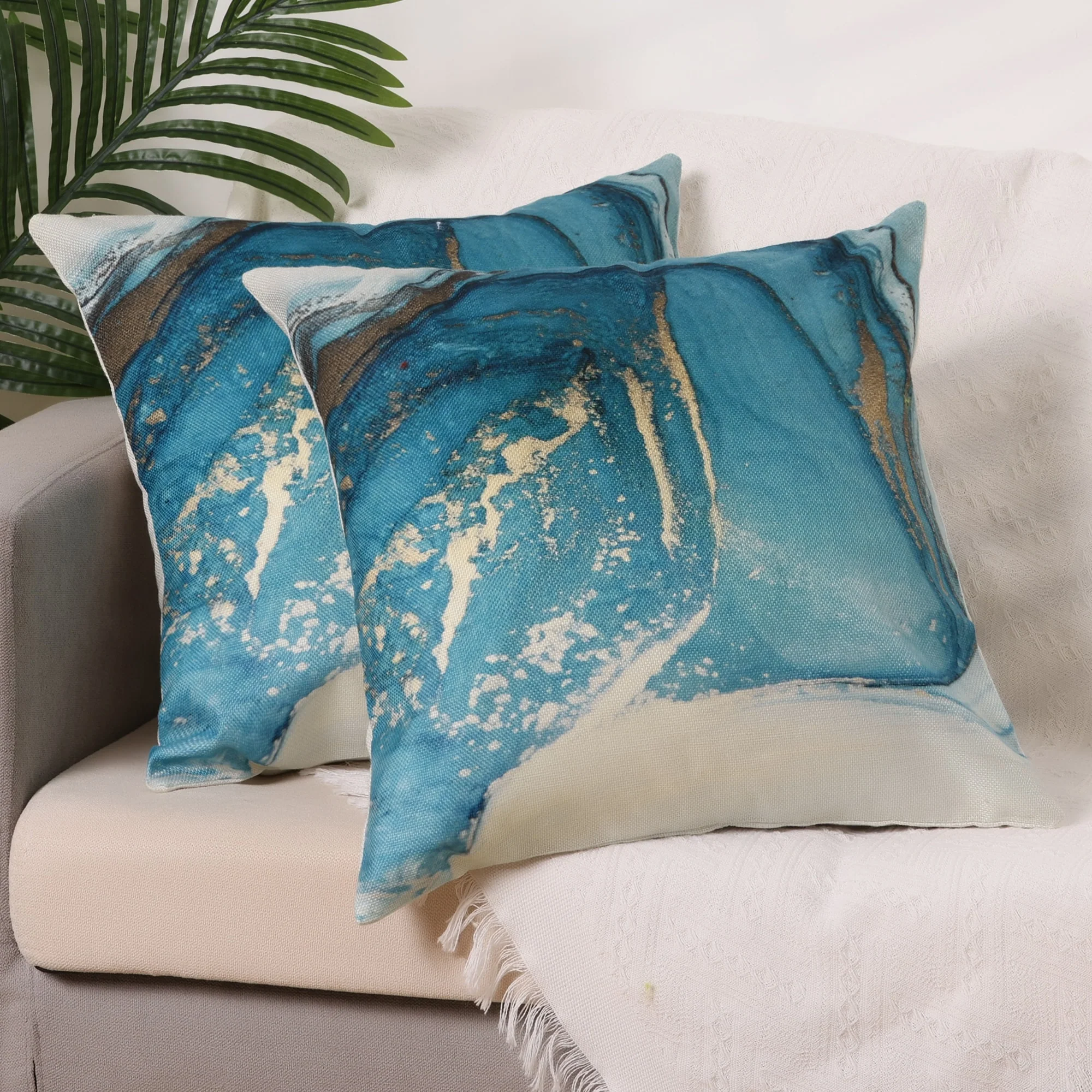 Pack of 2 Decorative Pillow Covers Modern for Sofa Home Bedroom Abstract Throw Pillow Case