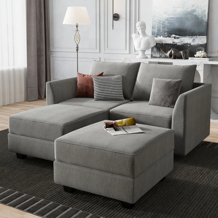 Manusite Convertible Modular Sectional Couch With Reversible Storage Chaise