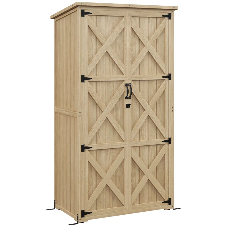 Outdoor 3 ft. W x 2 ft. D Wood Vertical Tool Shed
