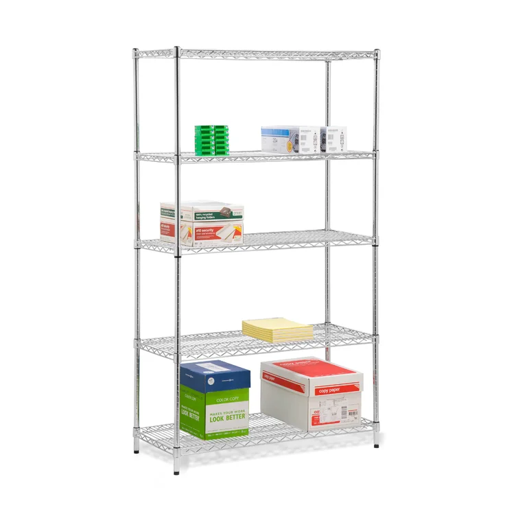 5-Tier Steel Height-Adjustable Shelving Unit (42" W X 72" H X 18" D)
