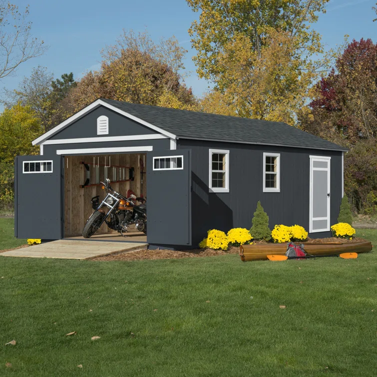 Manhattan 12 ft. W x 24 ft. D Wood Storage Shed