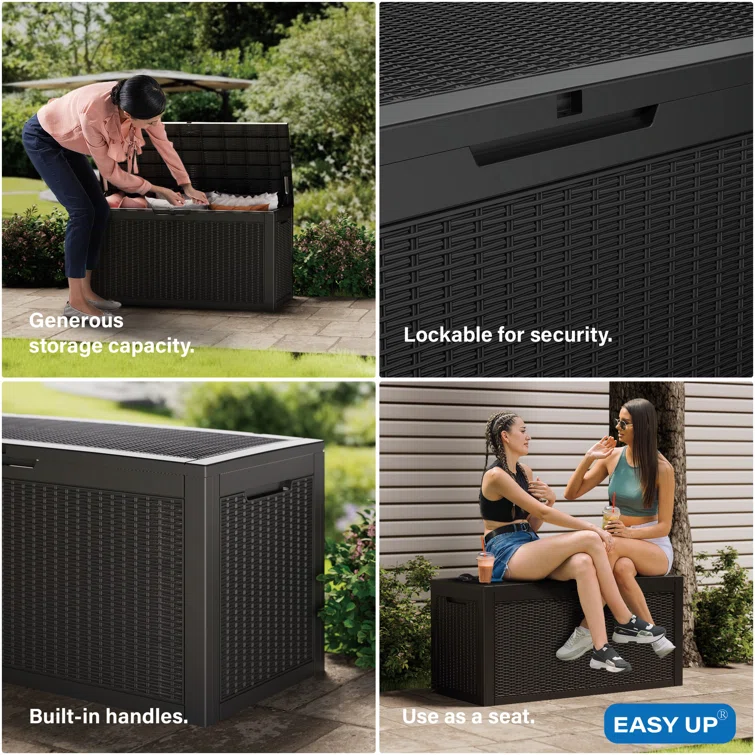 Arts Box Trading 21.46'' W 100 Gallons Water Resistant Resin Deck Box
