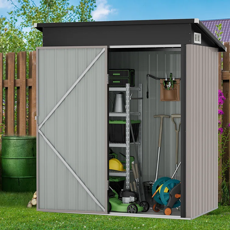 4.5 ft. W x 2.5 ft. D Metal Lean-To Storage Shed