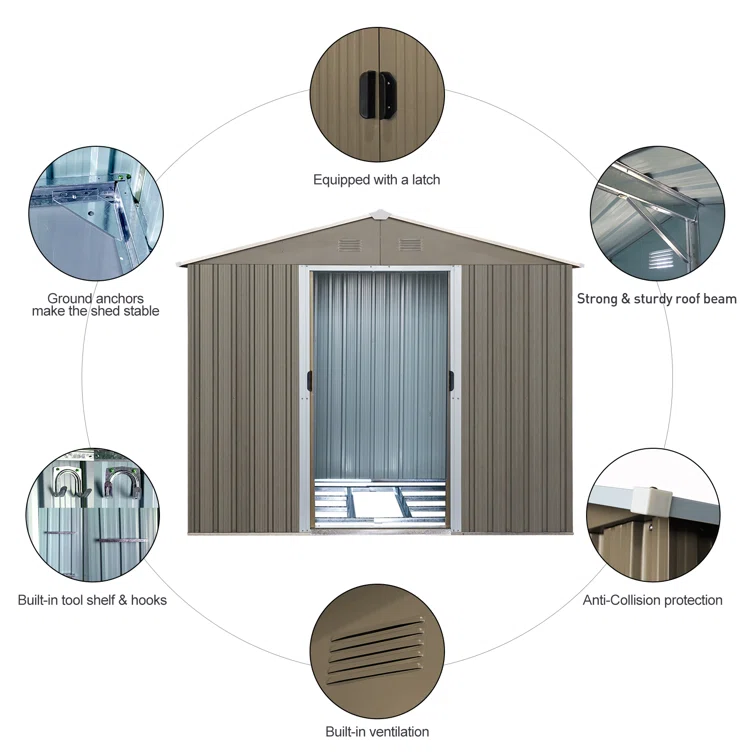 8 ft. X 6 ft. Metal Traditional Storage Shed