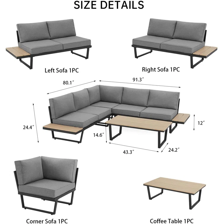 5 - Person Outdoor Seating Group with Cushions