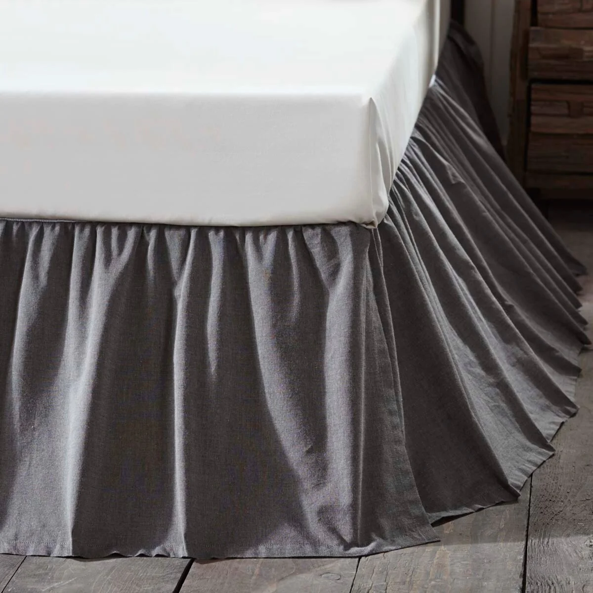 Black Chambray Bed Skirt