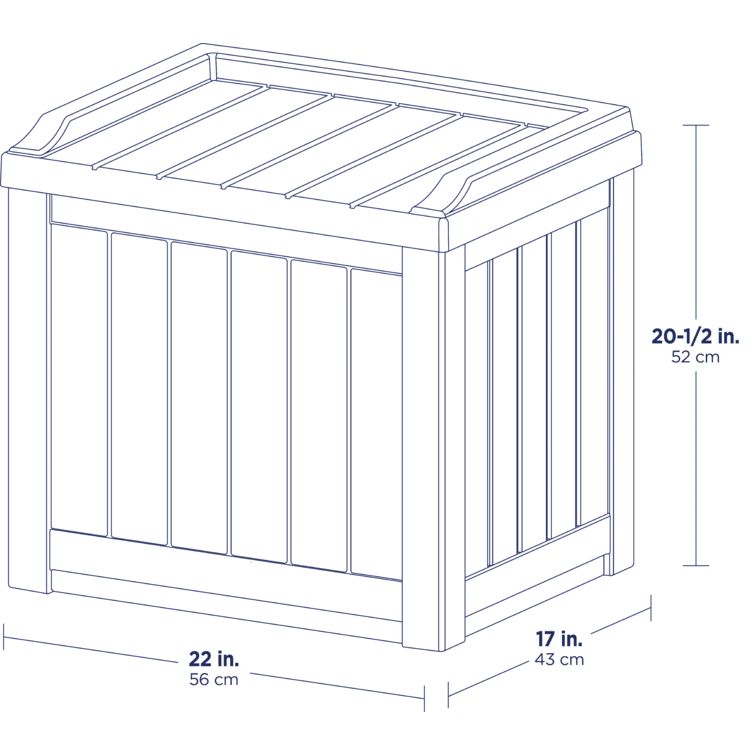 Suncast 22 Gallon Water Resistant Deck Box with Storage Seat
