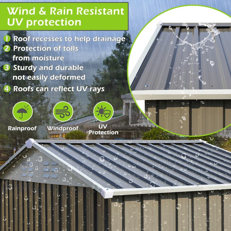 6 Ft. W X 4 Ft. D Metal Storage Shed