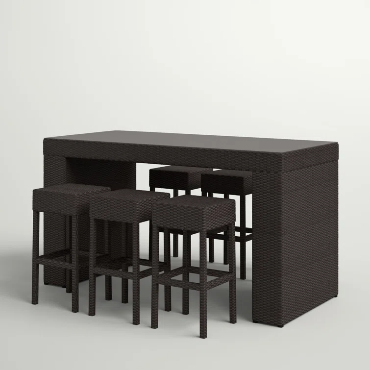 Larren 6 - Person Rectangular Outdoor Dining Set