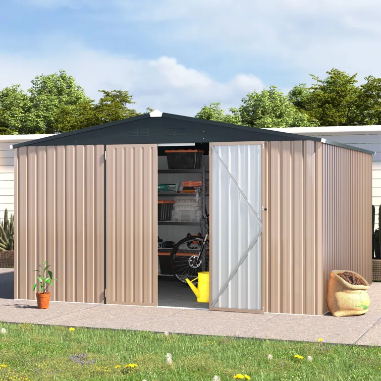 10 ft. W x 12 ft. D Metal Storage Shed