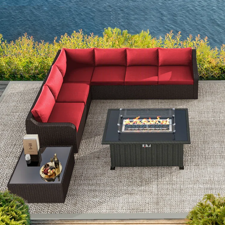 Cinnamin 6 - Person Outdoor Seating Group with Cushions
