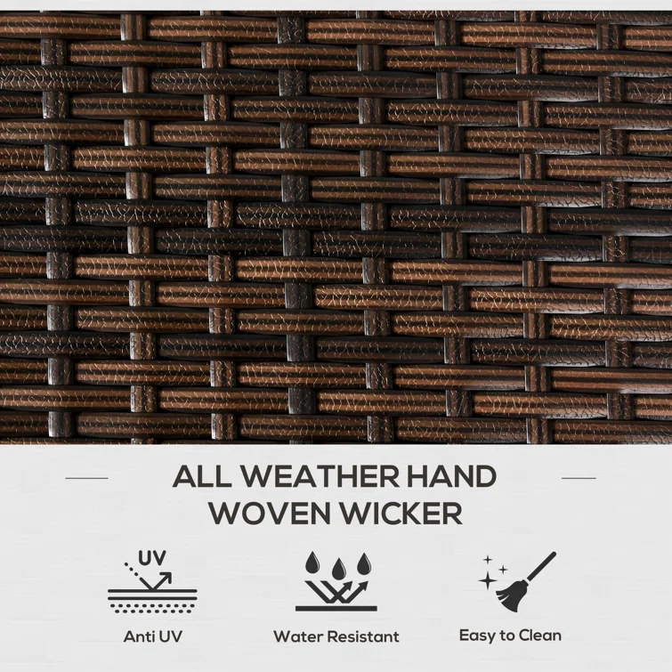 Outsunny 66 Gallon Wicker Deck Box