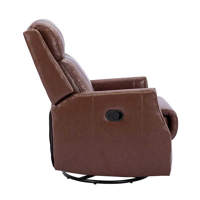 Epimetheus Genuine Leather Manual Swivel Recliner