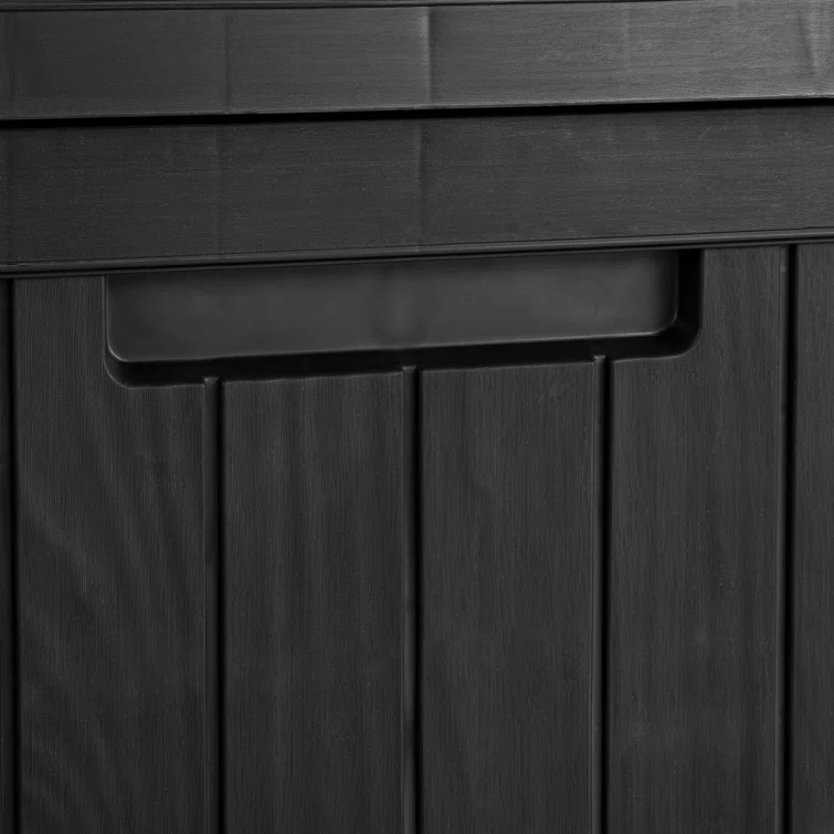 Quartey 120 Gallons Resin Deck Box with Soft Close Mechanism