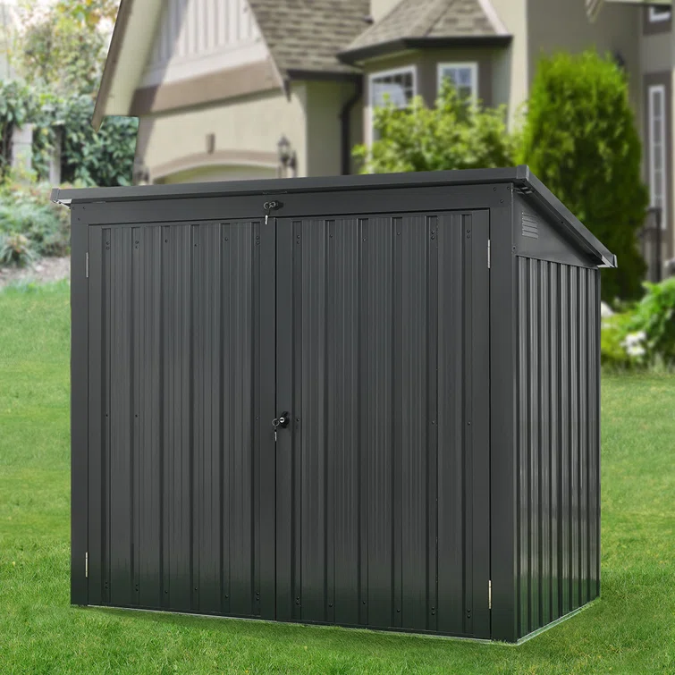 5 ft. 2 in. W x 3 ft. 4 in. D Metal Horizontal Garbage Shed