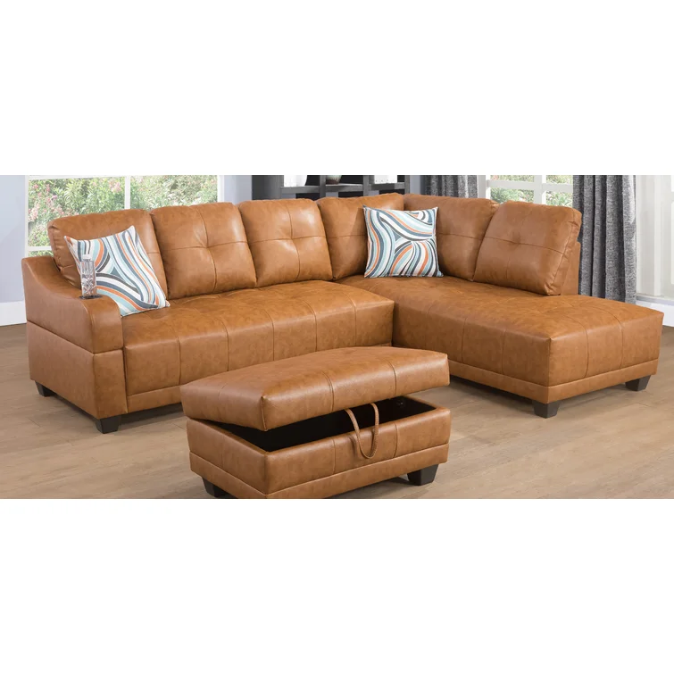 Sweetgrove 3 - Piece Faux Leather Sectional