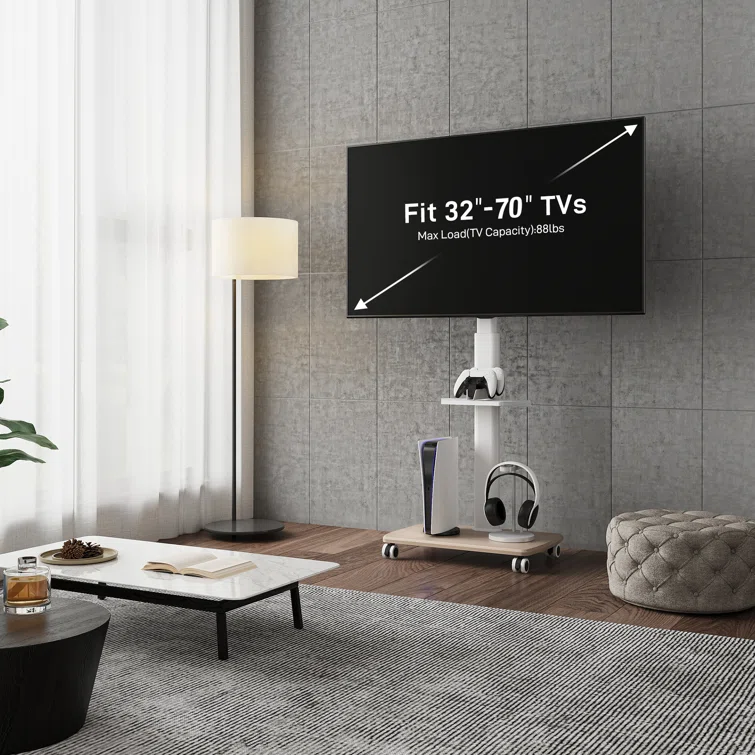 Abbing Floor Stand for 32-70 inch TV, Height Adjustment